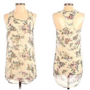 Frenchi Floral Boho Sheer Sleeveless Blouse | SIZE S